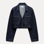 ZARA 💖  Cropped Denim Long Sleeve Shirt Photo 0