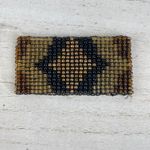Boutique Southwestern Beaded Stretchy Cuff Bracelet Black Copper Gold Brown Seed Beads Photo 2
