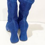 Stella McCartney  Women’s Blue Groove Glitter Zip Ankle Boots Size 10 Photo 5