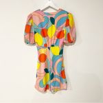 STAUD Mini Milla Dress in Citrus Kaleidoscope Multicolor Puff Sleeve in Size 0 Photo 10