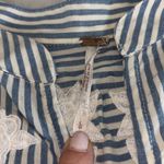 Free People  Liya Embroidered Striped Blouse Top Photo 5