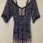 Xhilaration Womens Medium Romper Jumper Shorts Hippie Cold Shoulder Blue. Photo 0