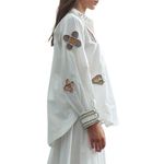 NWT ALEMAIS SPADES EMBROIDERED Women's long sleeves SHIRT Size 8 White Photo 3