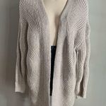 Birch NY Taupe Metallic Knit Open Front Cardigan Sweater Size M Tan Size M Photo 0