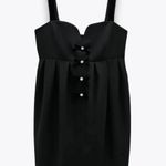 ZARA NWT  Black Jewel Front Mini Wide Straps Dress XS Photo 4