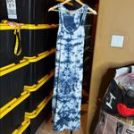 Faherty Delphina Sunwashed Tank Midi Dress Organic Cotton Tie Dye Size Small Blue Photo 5