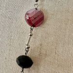 White House | Black Market silver tone chain with beads in black, silver, red and Photo 2