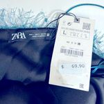 ZARA  Blue Fringed‎ Belted Playsuit Romper Size L NWT Photo 11