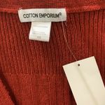 Cotton Emporium  Red Ribbed Button Cardigan Long Sleeve Sweater Photo 2