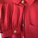 Leia n Co sz L Womens Maroon Tiered Collared Long Sleeve Button Midi Dress Fall Red Size L Photo 4