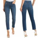Alice + Olivia AO.LA • Amazing High Rise Slim Girlfriend Jean studded cropped Photo 3