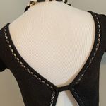 Free People  Embroidered Top Vneck - Black - Small Photo 5