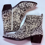 XOXO Cow Print Women's Sz 6 Calf Hair Western Ankle Booties Cowboy Boots Photo 0