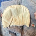 Vintage Cropped Embroidered Denim Jacket Southwestern Boho Medium Blue Photo 9
