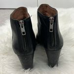Madewell Size 6 Black Leather Round Toe Zip Up Heeled Boots Photo 3