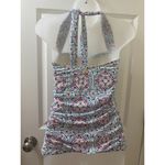 Helen Jon Halter Tankini Bikini Top Womens S RED Blue White Swimsuit Photo 2