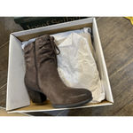 Josef Seibel Suede Ruched Ankle Bootie Brown Suede Size 37 US 6.5 Bow Heeled Photo 6