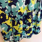 Title Nine  Floral Athletic Dress Blue Green Yellow Sleeveless Zip Back Pockets Photo 10