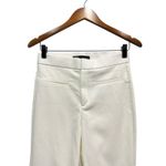 ZARA High Rise Kick Out Cropped Dress Pants White Cotton Blend size M Photo 4