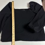 Madewell  Classic Black Crepe Square Neck Line Puff Long Sleeve Top Size Small Photo 5