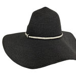 Large Black Boho Straw Woven Sun Hat Oversized Target Beach Vacation Photo 0