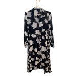 All Saints Skylar Long Sleeve Sheer Maxi Dress Floral Black White Grunge lite Photo 5