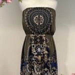 Maurice's  Olive Green Strapless Mini Dress small bohemian boho-chic aesthetic. Photo 0