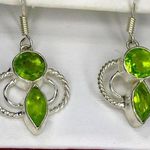 925 / STERLING SILVER & Peridot Earrings Photo 0