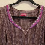 Free People  Bohemian Style Embroidered V-Neck Sequined Blouse Photo 6