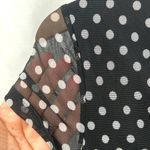 Free Press  black white polka dot rouched mesh top cropped pin-up retro L Photo 4