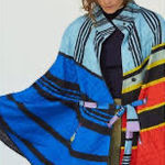 Anthropologie  Conditions Apply Quilted Colorblocked Poncho Cape  Photo 0