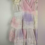 Love Shack Fancy Gwen Ruffled Sleeve Tie Dye Mini Dress Women’s Sz S Photo 5