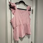 VERO MODA  Size L Soft Pink Cotton Gauze Open Back Ruffle Sleeve Tank Top Photo 5