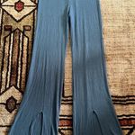 Elan  Sapphire Blue Comfy Front Slit Flare Wide Leg Ribbed Pants Size M NWT Photo 0