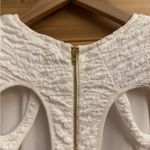 Sabina Musayev Sz Medium Bamboo Mini Dress Crinkle Cut Out Shoulder Pads Bridal White Photo 9