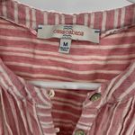 Casacabana muted red Pink Striped Mini Dress linen blend pin tuck m sleeveless White Size M Photo 5