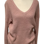 American Eagle  Outfitters Dusty Pink V-Neck Long Sleeve Sweater Size S Photo 0