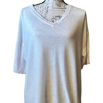 Project Social T  Extra Small White Waffle Knit V Neck T Shirt Photo 0
