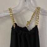 NWOT Cape Clique Black Criss Cross Wrap Waist Style Halter Crop Top Chain Mob Size L Photo 3