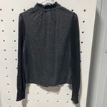 NWT Ces Femme Elegant Black Sheer Sleeve Women's Top Size S Gray Photo 3