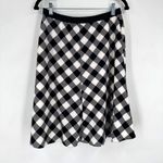Ann Taylor Skater Skirt Picnic Plaid Gingham Size 4 Black & White Office Career Photo 2