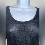 Joie  Black Silver Shimmer 100% Linen Round Neck Relaxed Fit Tee‎ Size M EUC Photo 1