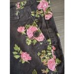 Women Skirt Micro Mini Corduroy‎ High Rise Floral 6 Y2K Grunge Emo Punk Witchy Black Photo 3