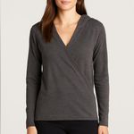 Chaser EUC Gray Wrap Hoodie Sweatshirt Sz S Soft Lightweight Long Sleeve Lounge Photo 0