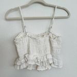 Walter Baker  White Smocked Ruffle Crop Top Photo 1