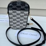 Michael Kors Black Multi Phone Crossbody Sloan SM Top Zip Front Pocket Photo 3