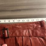 Who What Wear NWOT Faux Leather Brick Red Brown Belted Trendy Pants Size 8 Photo 6