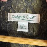 Coldwater Creek  Textured Diamond Blazer Jacket Small Olive Green Boho Quilted Photo 5