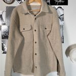 Everlane  Light Tan Sherpa Shirt Jacket Photo 1