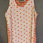 Cato  White And Orange Stripes And Polka Dots Tank Top Size Large Photo 0